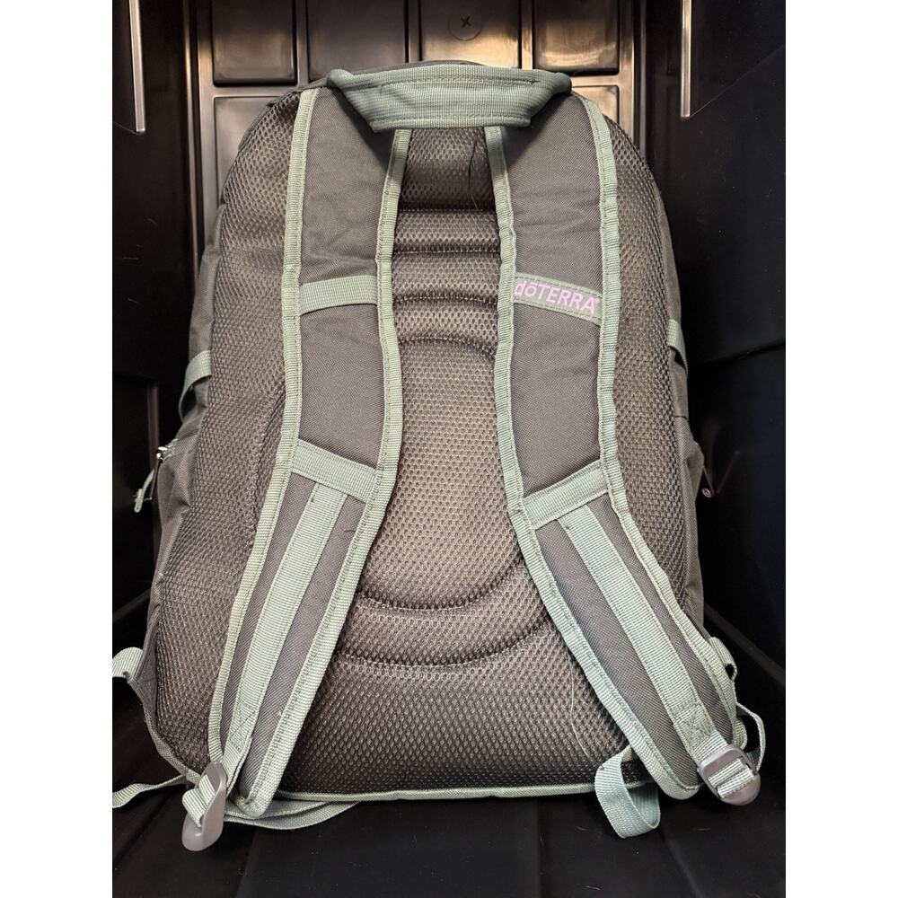 doTERRA Gray Green Purple Zip Backpack w/ Embroidered Logo, Unisex Adults - Picture 4 of 9